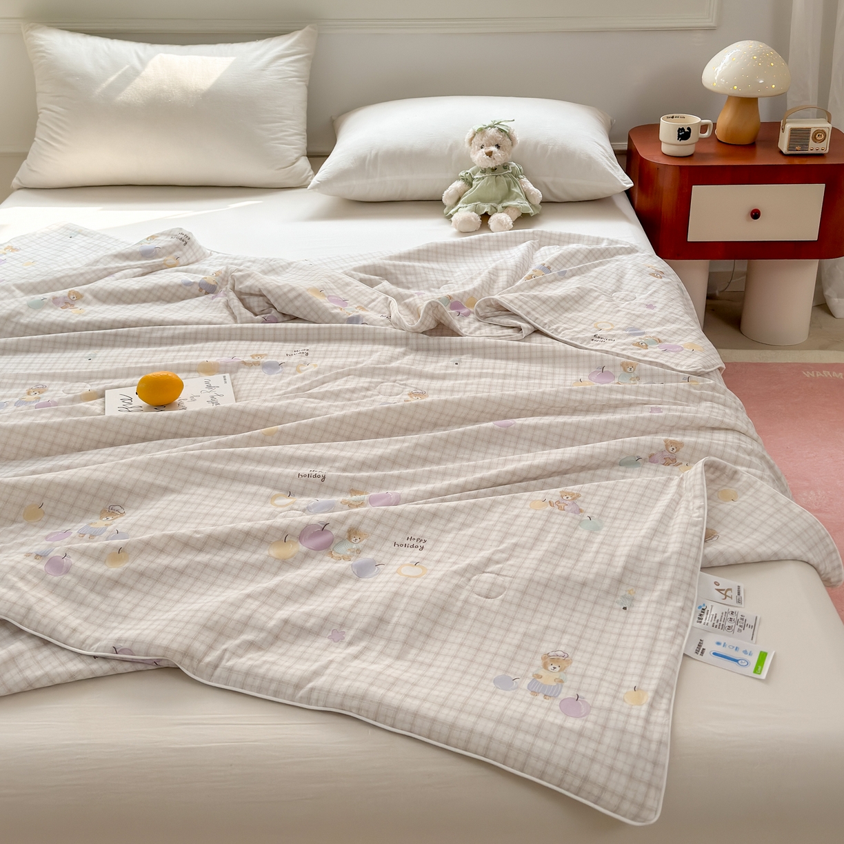 91家纺网 家纺一手货源 找家纺 雯雨家纺 2026新款A类凉感丝夏被夏凉被空调被 水果派对