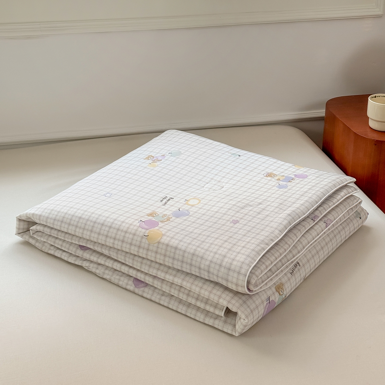 91家纺网 家纺一手货源 找家纺 雯雨家纺 2026新款A类凉感丝夏被夏凉被空调被 水果派对