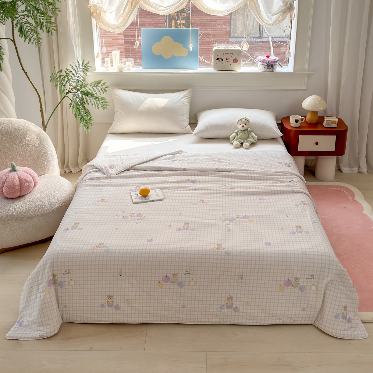 91家纺网 家纺一手货源 找家纺 雯雨家纺 2026新款A类凉感丝夏被夏凉被空调被 水果派对