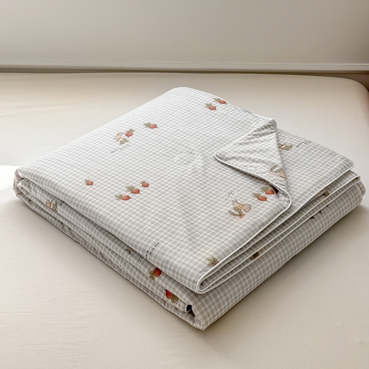 91家纺网 家纺一手货源 找家纺 雯雨家纺 2026新款A类凉感丝夏被夏凉被空调被 田园拾趣