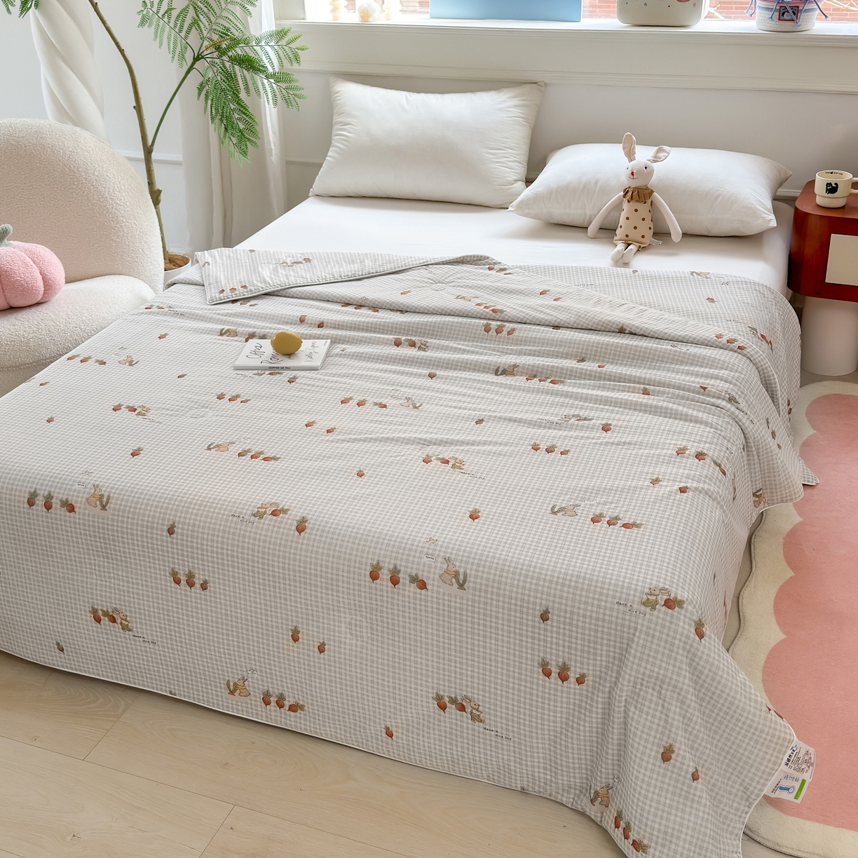 91家纺网 家纺一手货源 找家纺 雯雨家纺 2026新款A类凉感丝夏被夏凉被空调被 田园拾趣