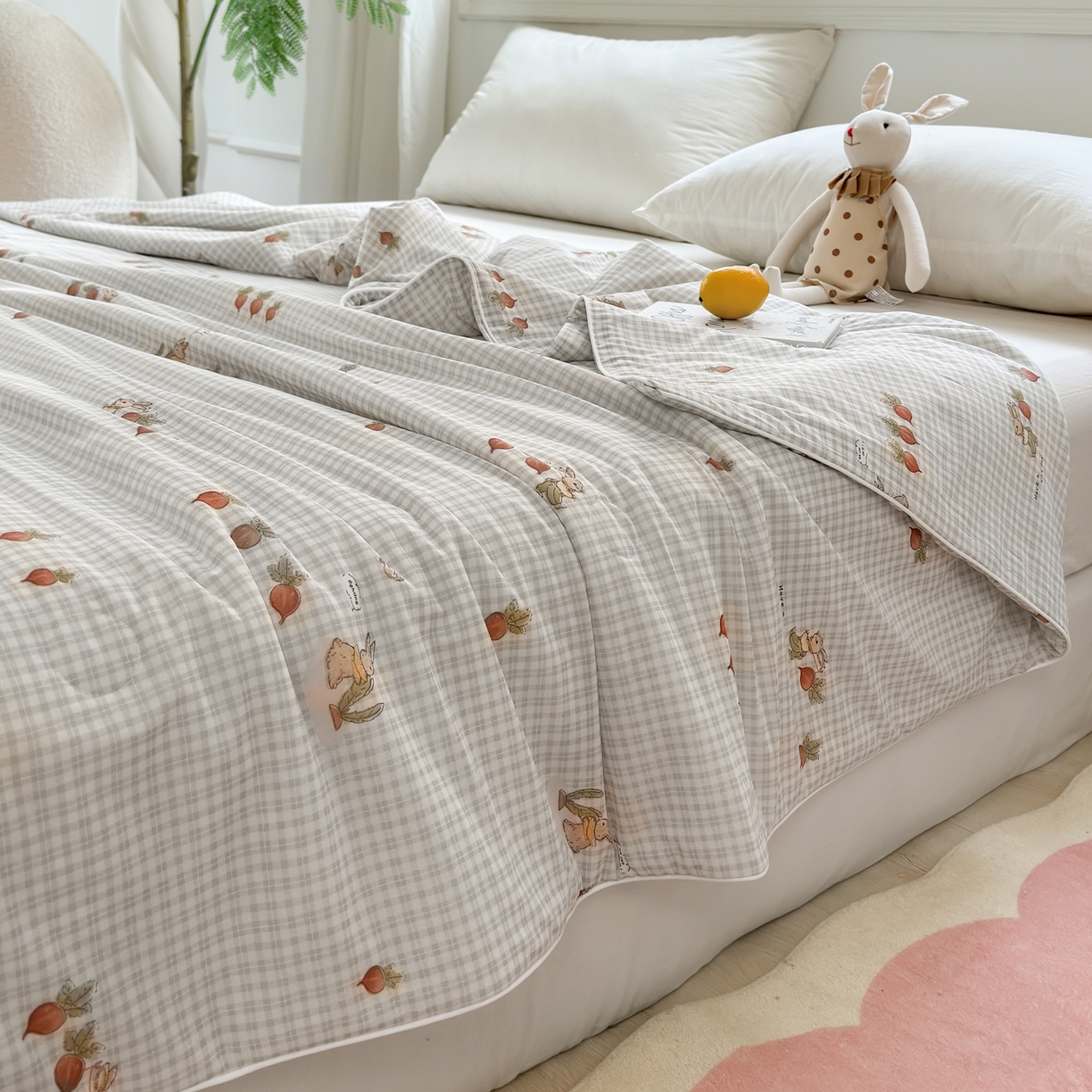 91家纺网 家纺一手货源 找家纺 雯雨家纺 2026新款A类凉感丝夏被夏凉被空调被 田园拾趣