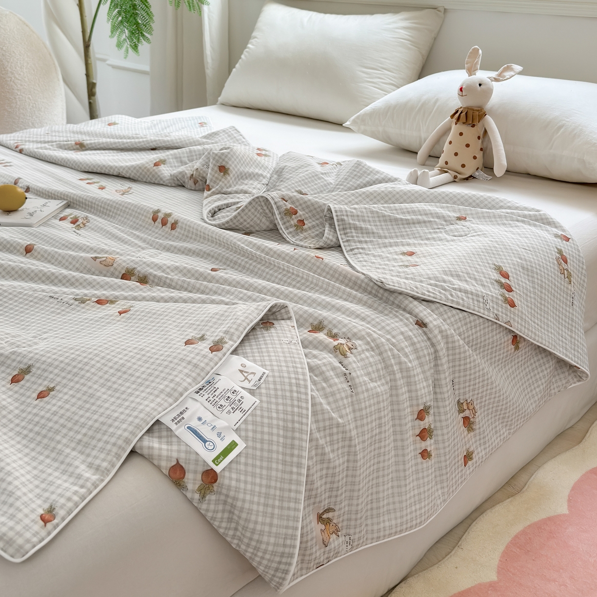 91家纺网 家纺一手货源 找家纺 雯雨家纺 2026新款A类凉感丝夏被夏凉被空调被 田园拾趣