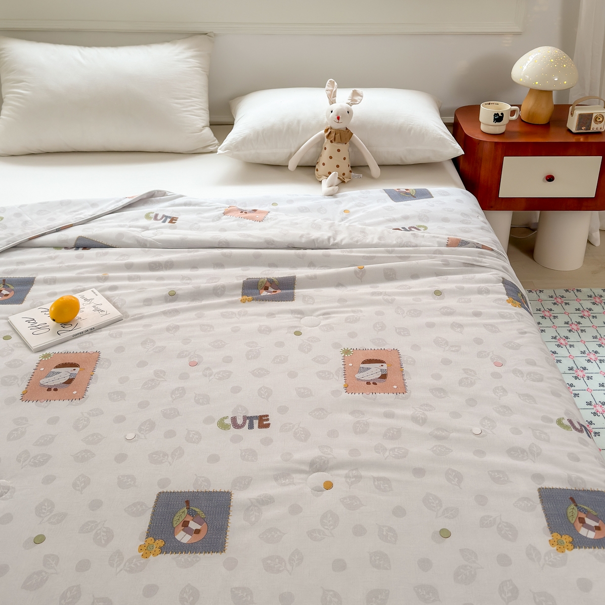 91家纺网 家纺一手货源 找家纺 雯雨家纺 2026新款A类凉感丝夏被夏凉被空调被 贴布小萌友