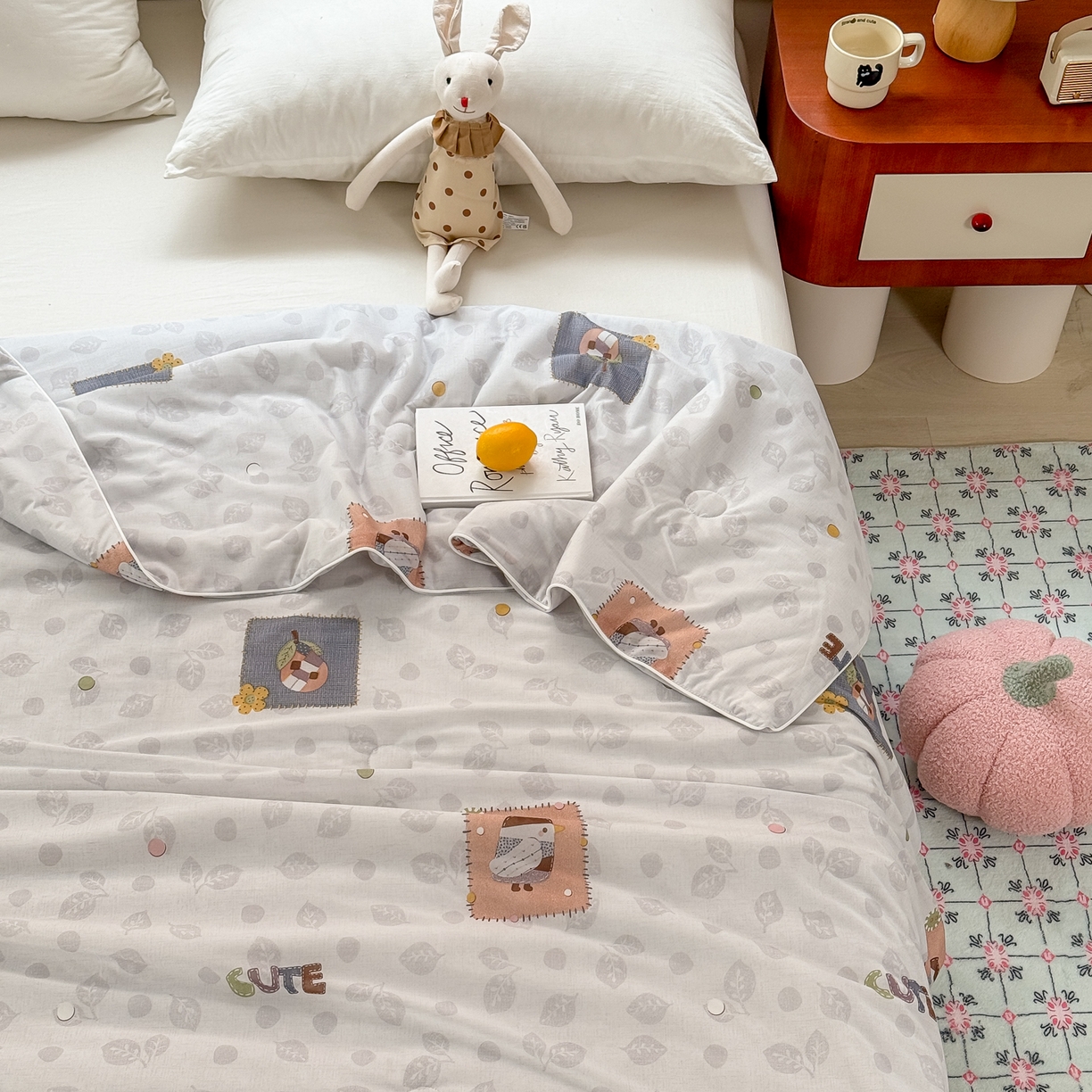 91家纺网 家纺一手货源 找家纺 雯雨家纺 2026新款A类凉感丝夏被夏凉被空调被 贴布小萌友