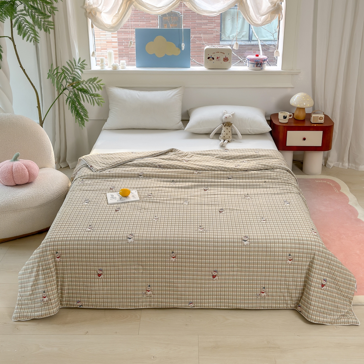 91家纺网 家纺一手货源 找家纺 雯雨家纺 2026新款A类凉感丝夏被夏凉被空调被 小狗日记