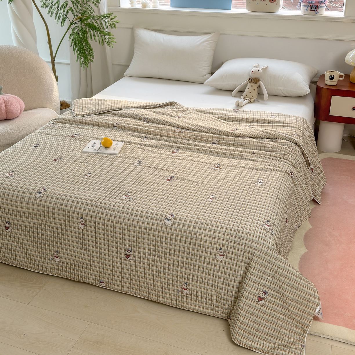 91家纺网 家纺一手货源 找家纺 雯雨家纺 2026新款A类凉感丝夏被夏凉被空调被 小狗日记