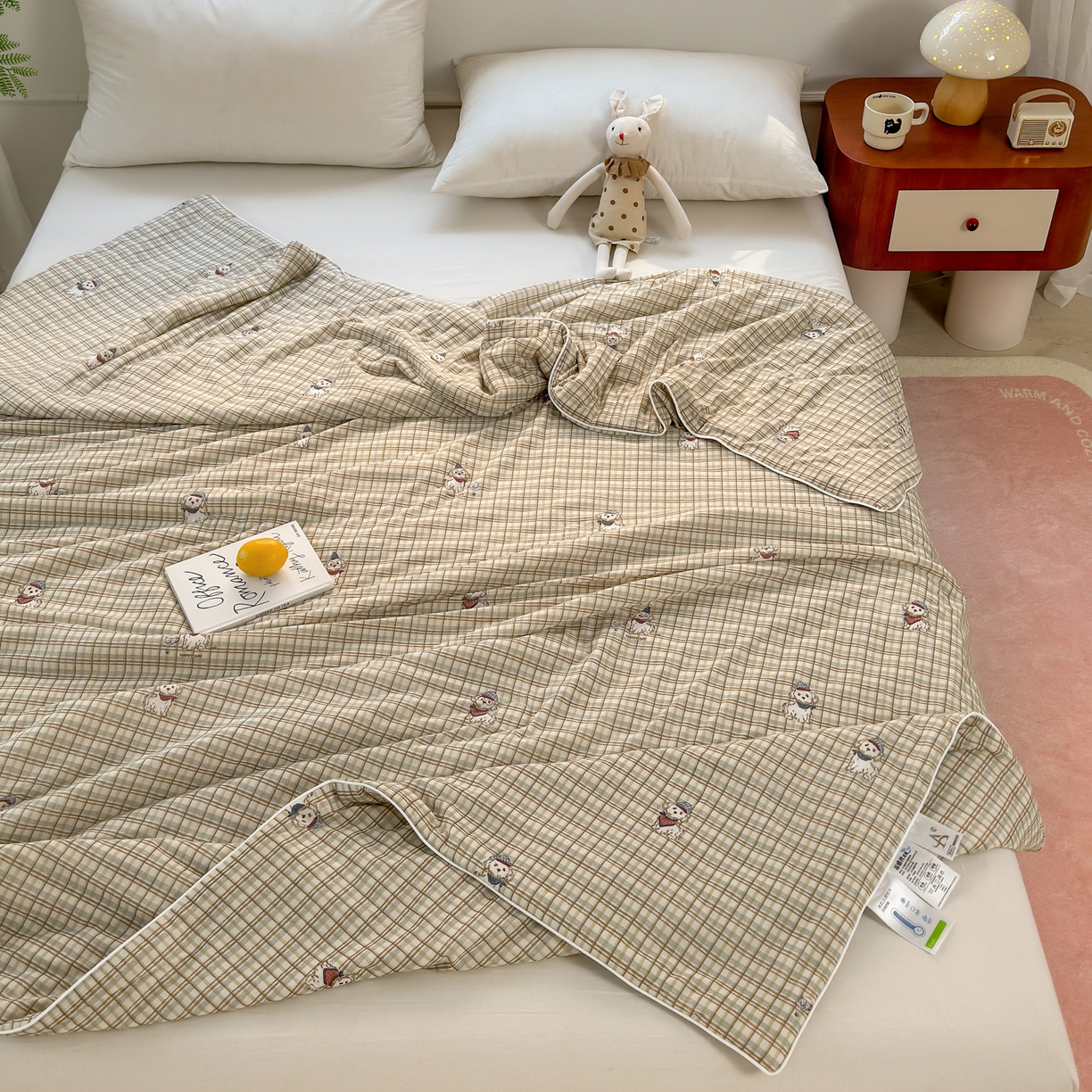 91家纺网 家纺一手货源 找家纺 雯雨家纺 2026新款A类凉感丝夏被夏凉被空调被 小狗日记