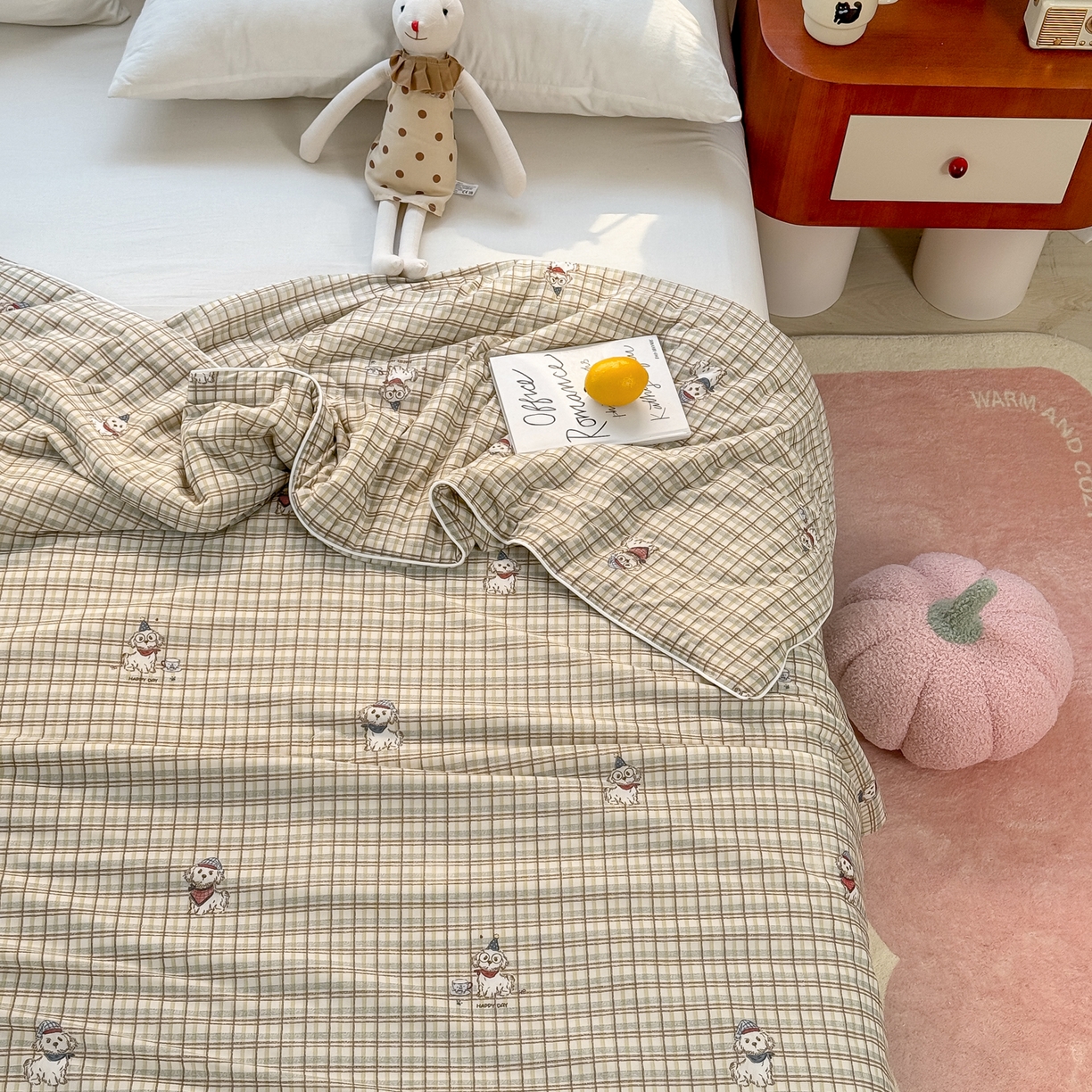 91家纺网 家纺一手货源 找家纺 雯雨家纺 2026新款A类凉感丝夏被夏凉被空调被 小狗日记