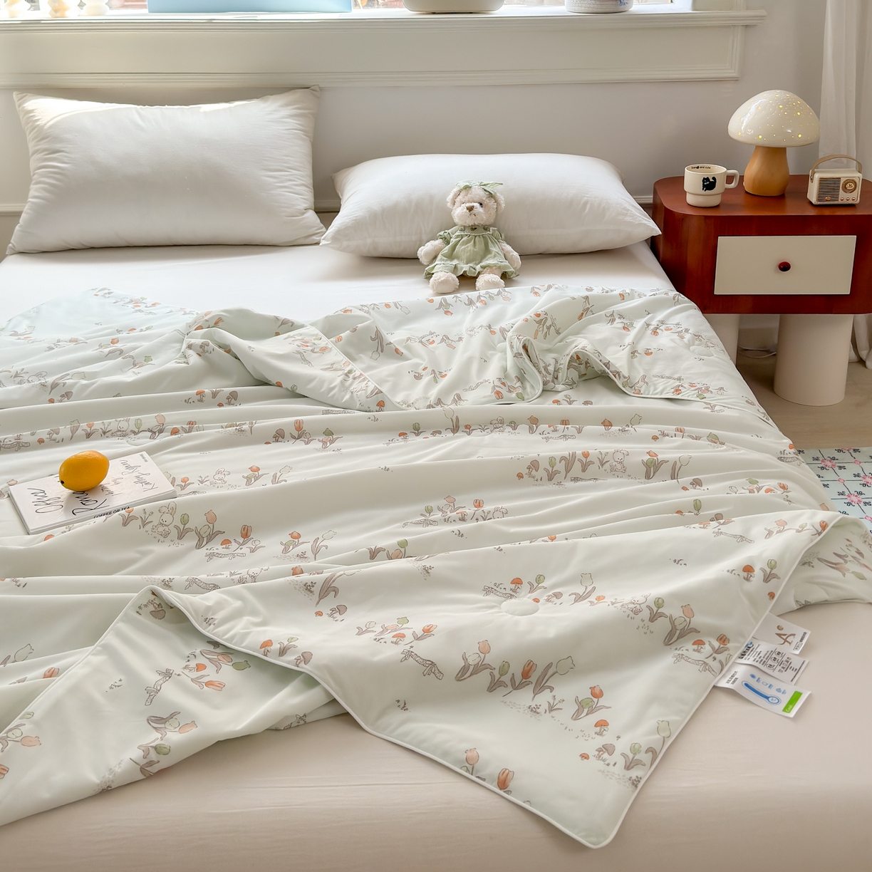 91家纺网 家纺一手货源 找家纺 雯雨家纺 2026新款A类凉感丝夏被夏凉被空调被 小兔拾花