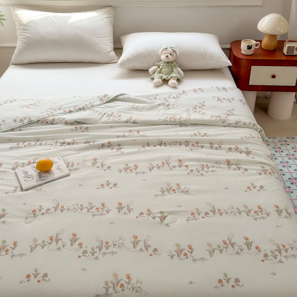 91家纺网 家纺一手货源 找家纺 雯雨家纺 2026新款A类凉感丝夏被夏凉被空调被 小兔拾花