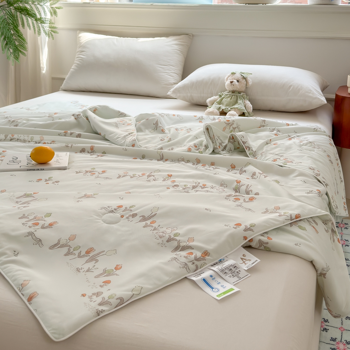 91家纺网 家纺一手货源 找家纺 雯雨家纺 2026新款A类凉感丝夏被夏凉被空调被 小兔拾花