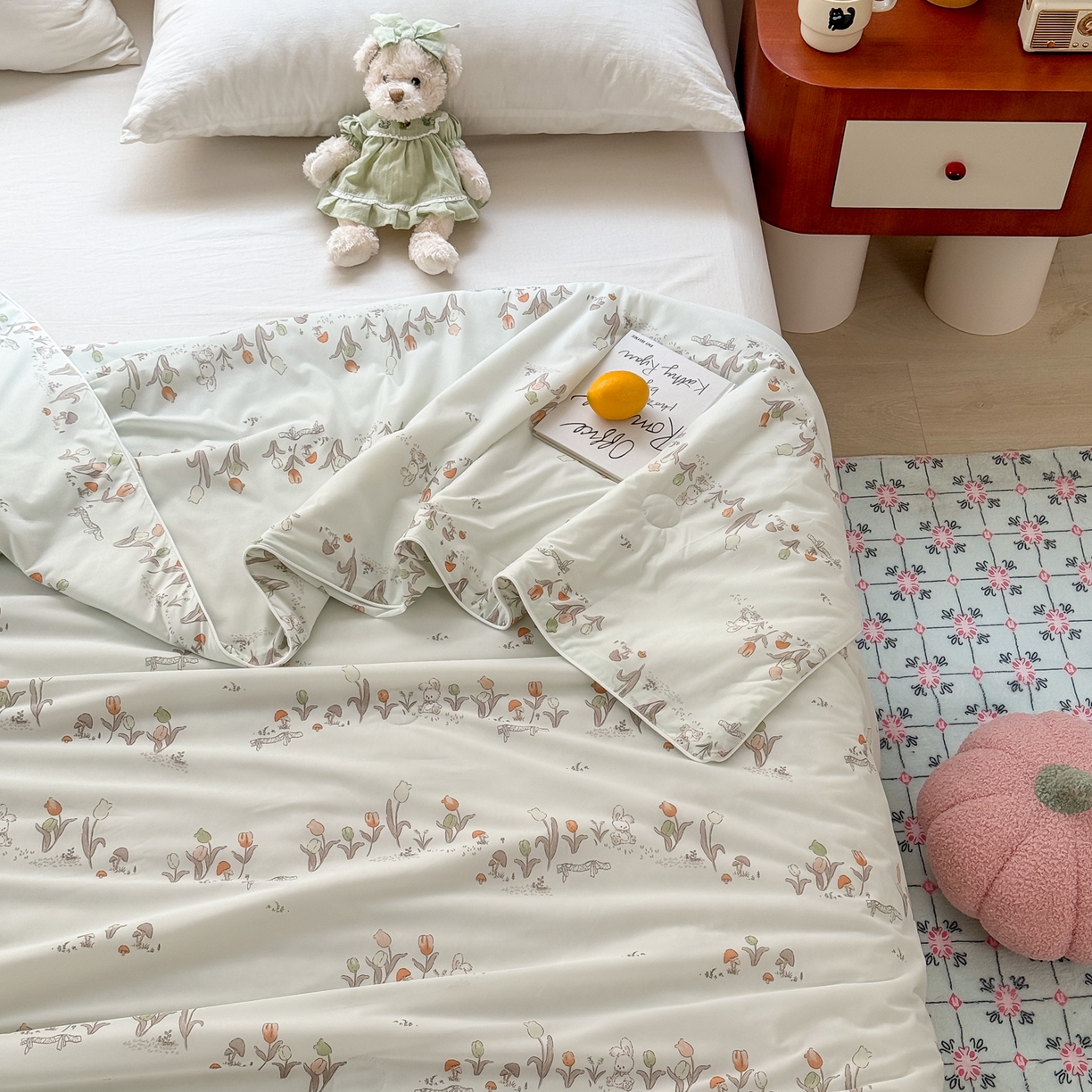 91家纺网 家纺一手货源 找家纺 雯雨家纺 2026新款A类凉感丝夏被夏凉被空调被 小兔拾花