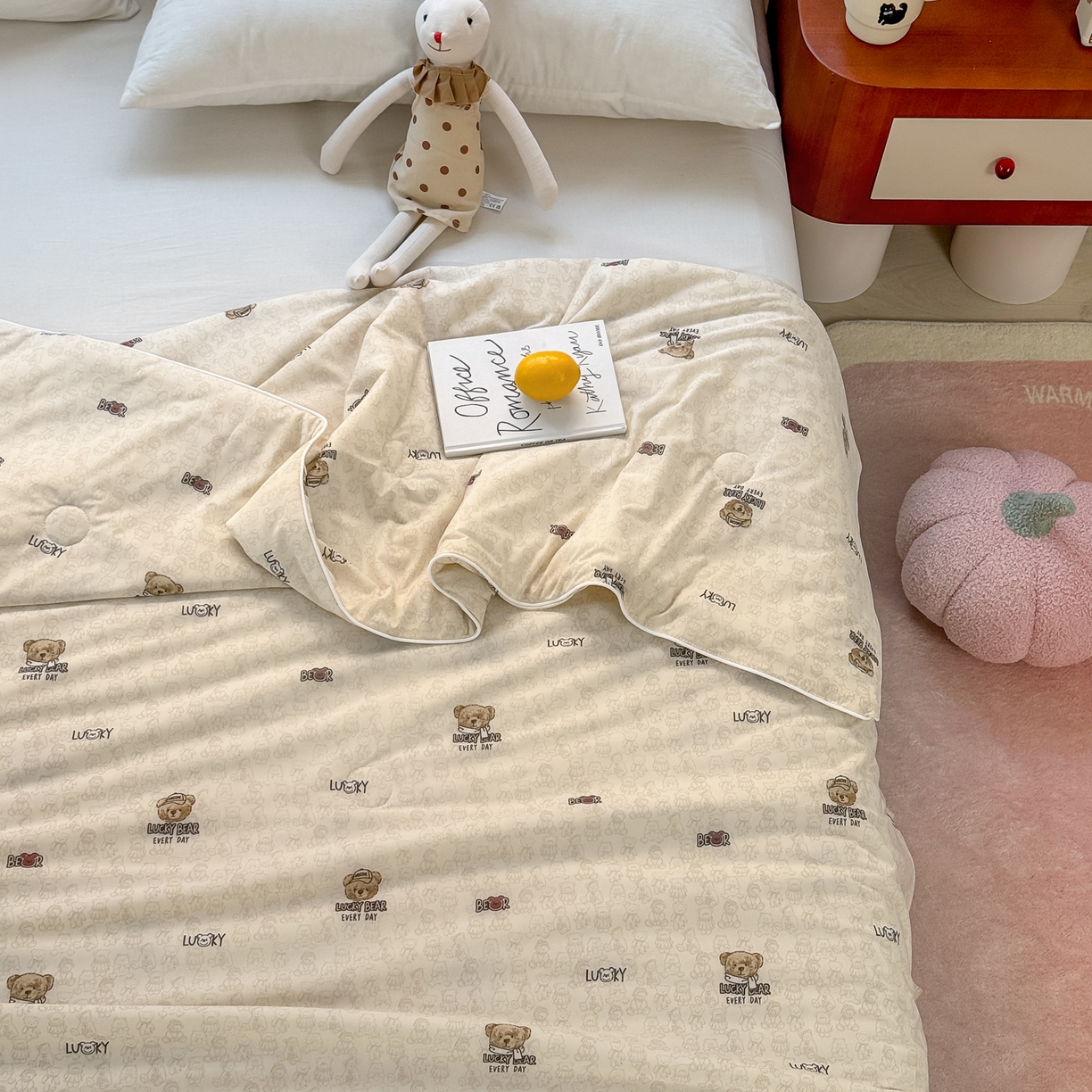 91家纺网 家纺一手货源 找家纺 雯雨家纺 2026新款A类凉感丝夏被夏凉被空调被 小熊派对