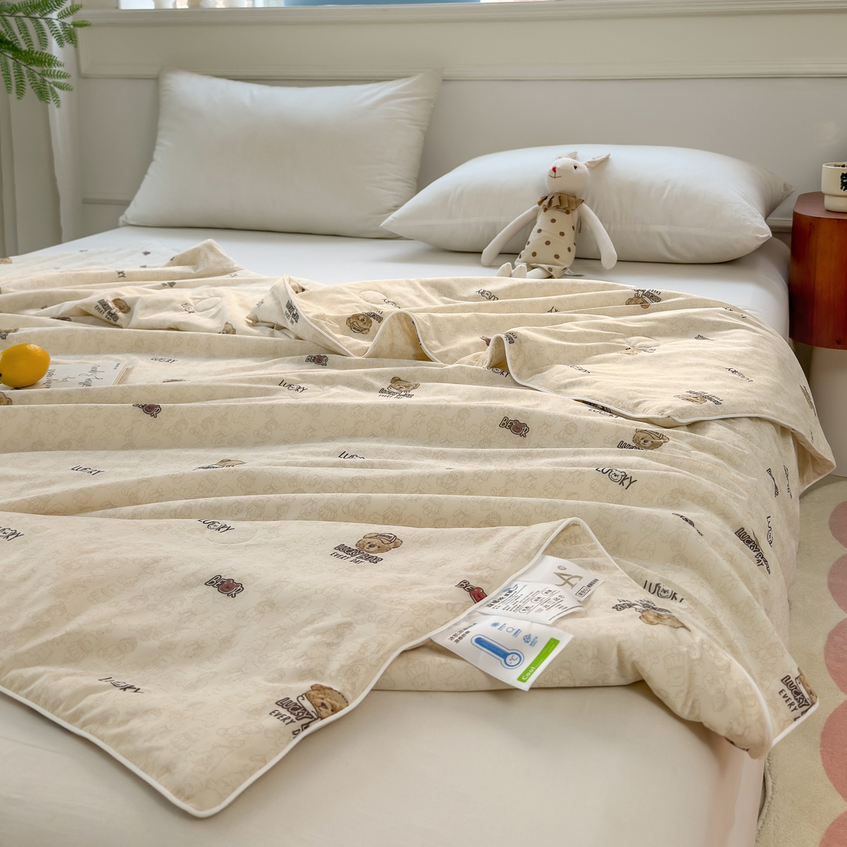 91家纺网 家纺一手货源 找家纺 雯雨家纺 2026新款A类凉感丝夏被夏凉被空调被 小熊派对