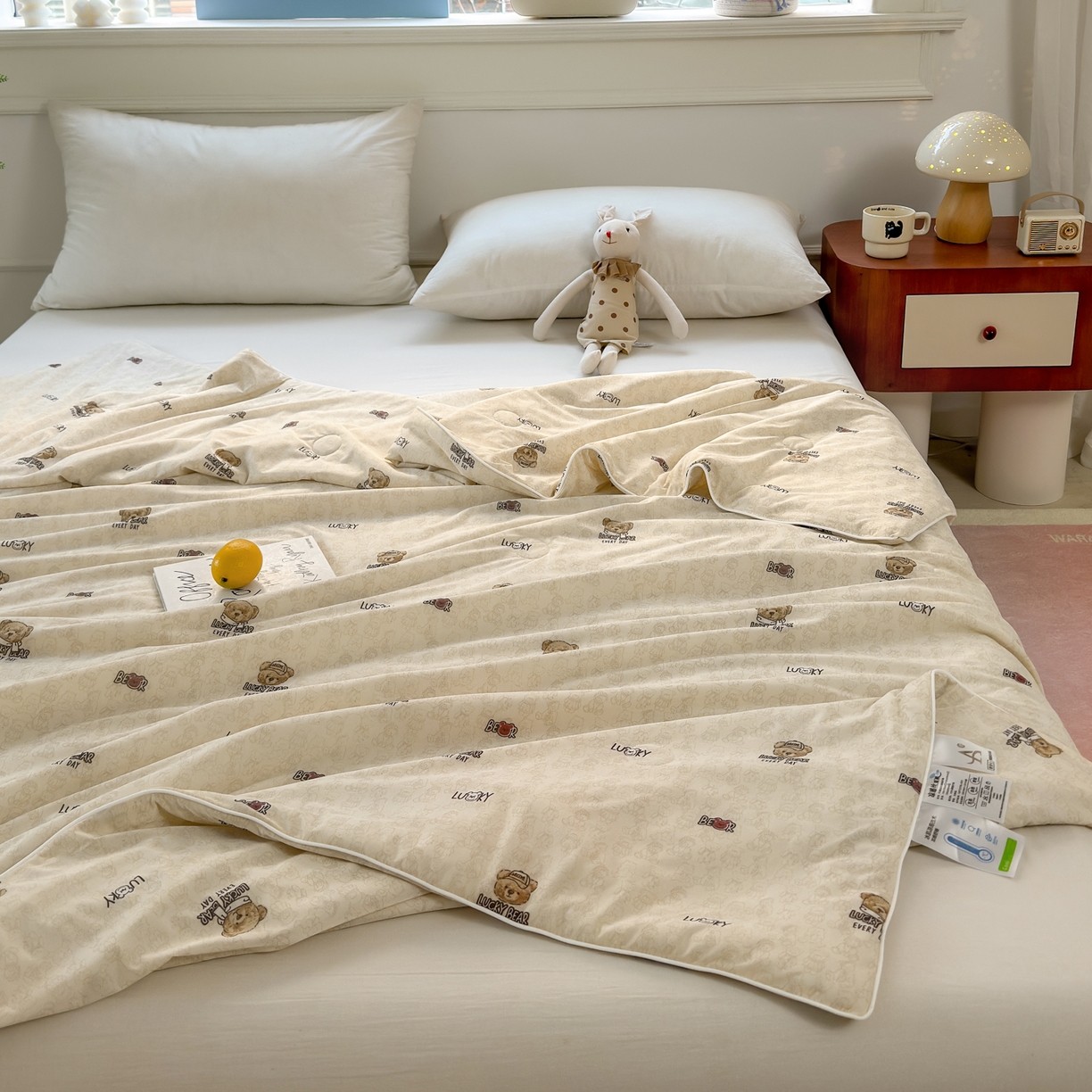 91家纺网 家纺一手货源 找家纺 雯雨家纺 2026新款A类凉感丝夏被夏凉被空调被 小熊派对