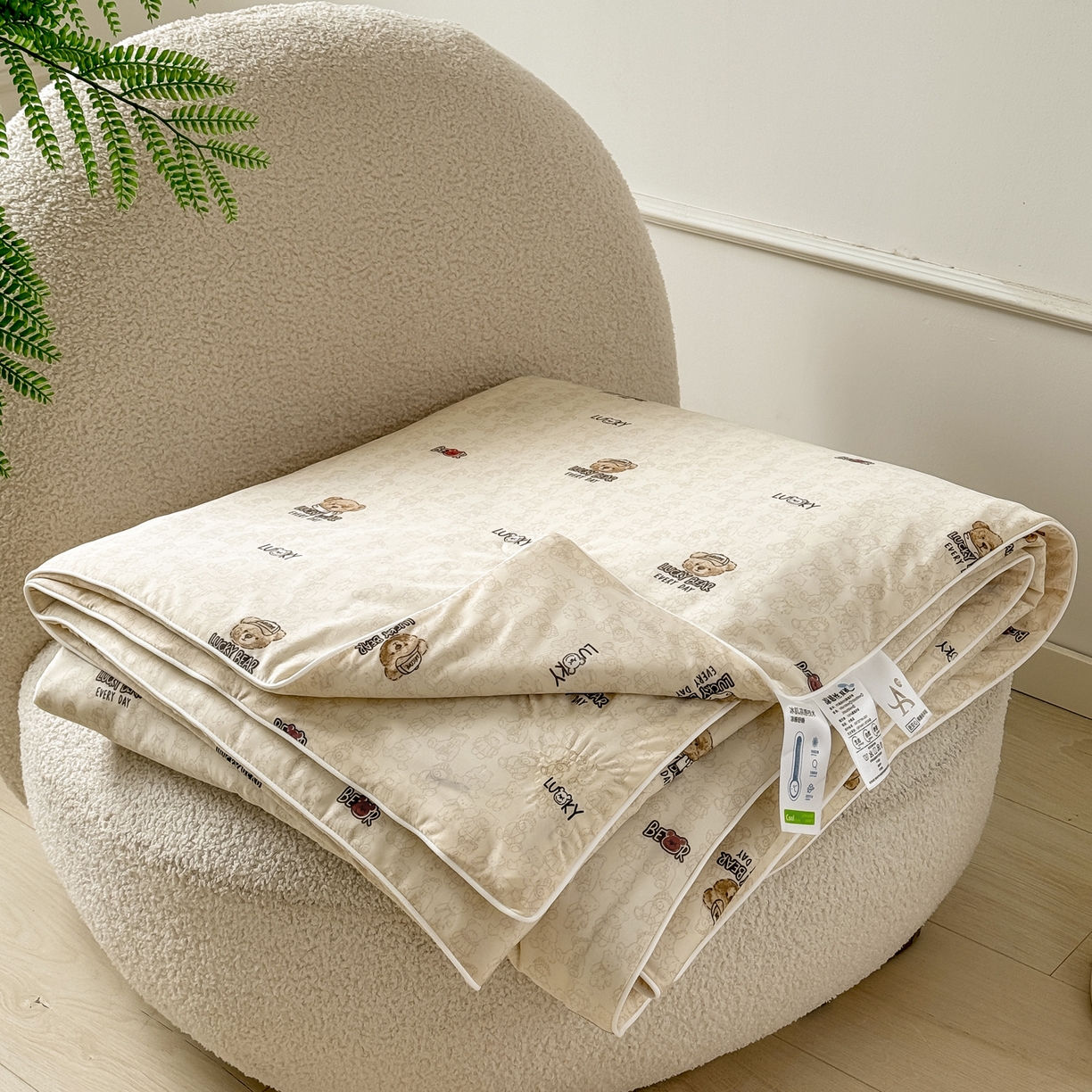 91家纺网 家纺一手货源 找家纺 雯雨家纺 2026新款A类凉感丝夏被夏凉被空调被 小熊派对