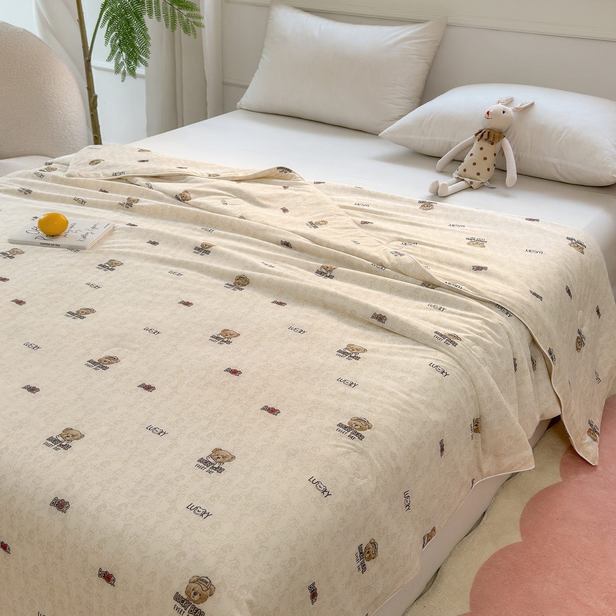 91家纺网 家纺一手货源 找家纺 雯雨家纺 2026新款A类凉感丝夏被夏凉被空调被 小熊派对