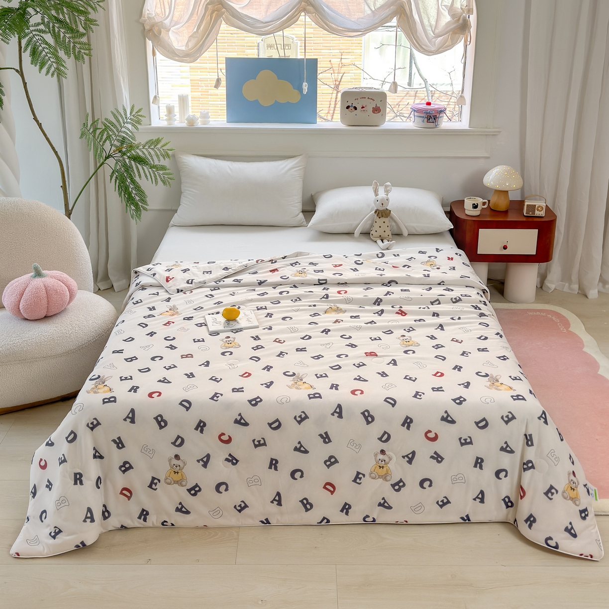 91家纺网 家纺一手货源 找家纺 雯雨家纺 2026新款A类凉感丝夏被夏凉被空调被 小熊日记