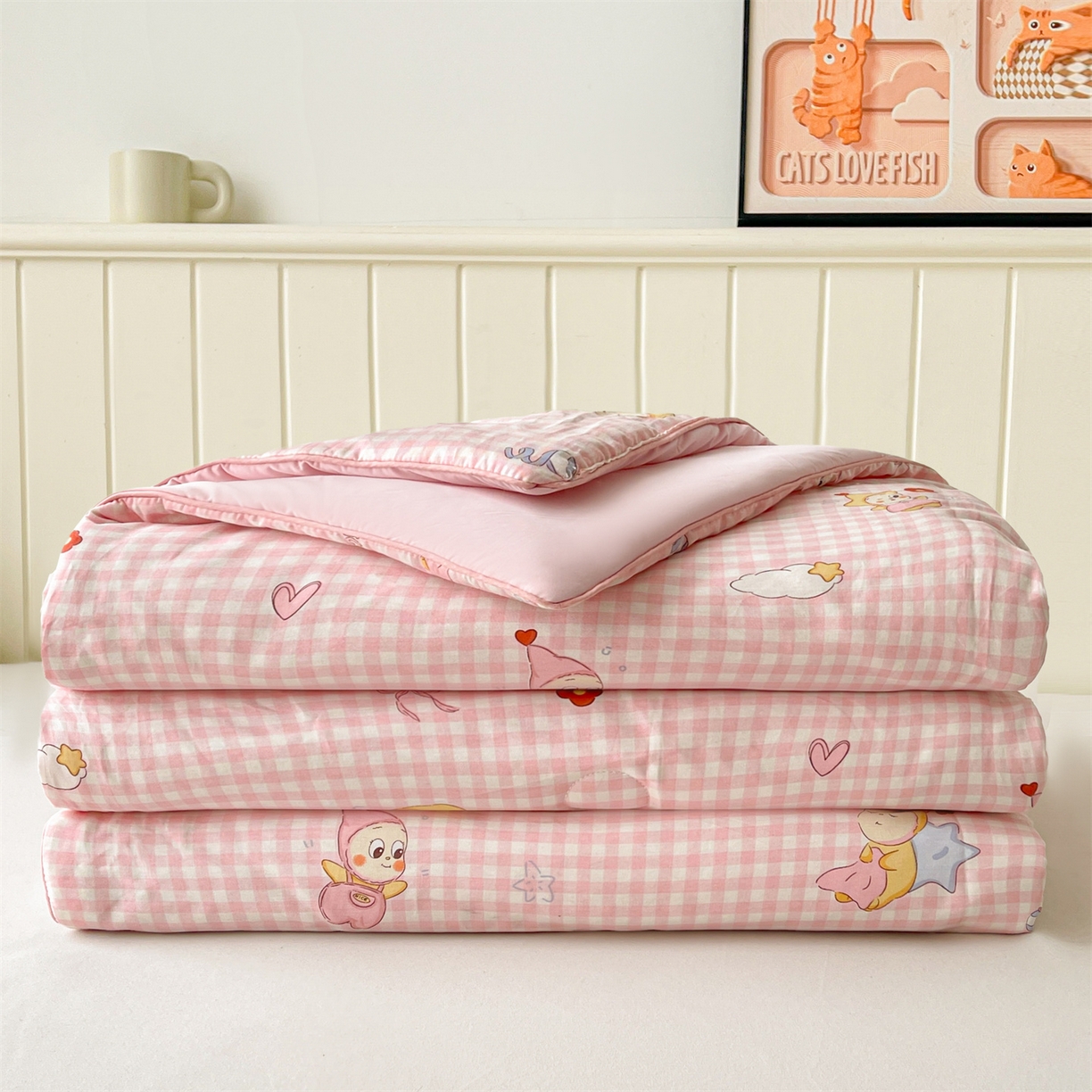 91家纺网 家纺一手货源 找家纺 （总）景眠 2026新款全棉凉感双面大豆被夏被夏凉被空调被-版二