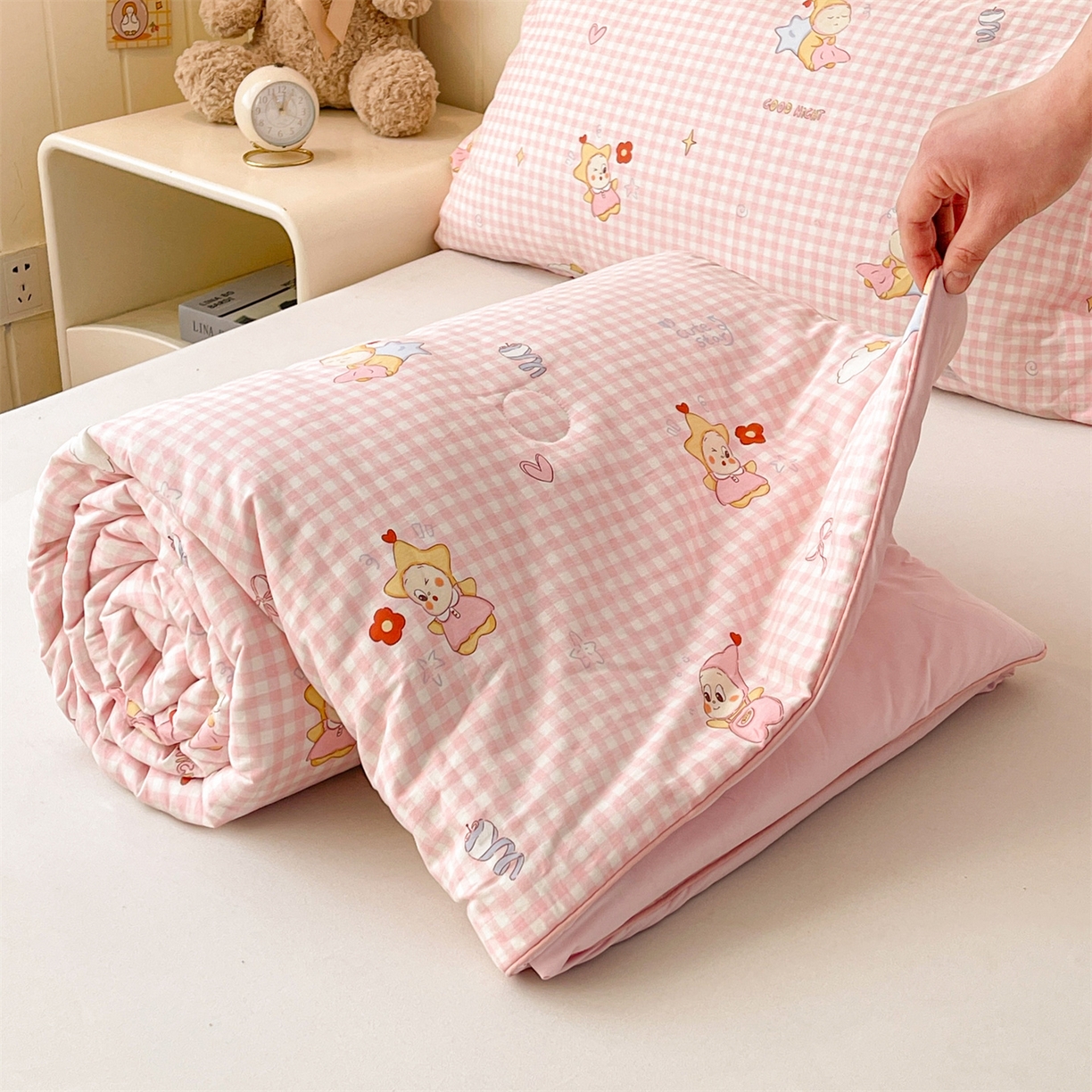 91家纺网 家纺一手货源 找家纺 （总）景眠 2026新款全棉凉感双面大豆被夏被夏凉被空调被-版二