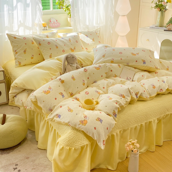 91家纺网 家纺一手货源 找家纺 （总）优贝家纺 2026新款水洗棉古棉床盖四件套