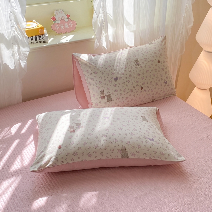 91家纺网 家纺一手货源 找家纺 优贝家纺 2026新款水洗棉古棉床盖四件套 甜心派