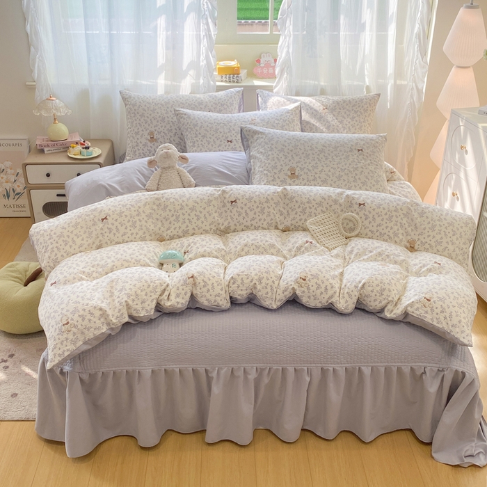 91家纺网 家纺一手货源 找家纺 优贝家纺 2026新款水洗棉古棉床盖四件套 星语