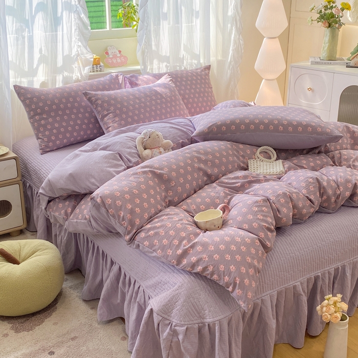 91家纺网 家纺一手货源 找家纺 （总）优贝家纺 2026新款水洗棉古棉床盖四件套