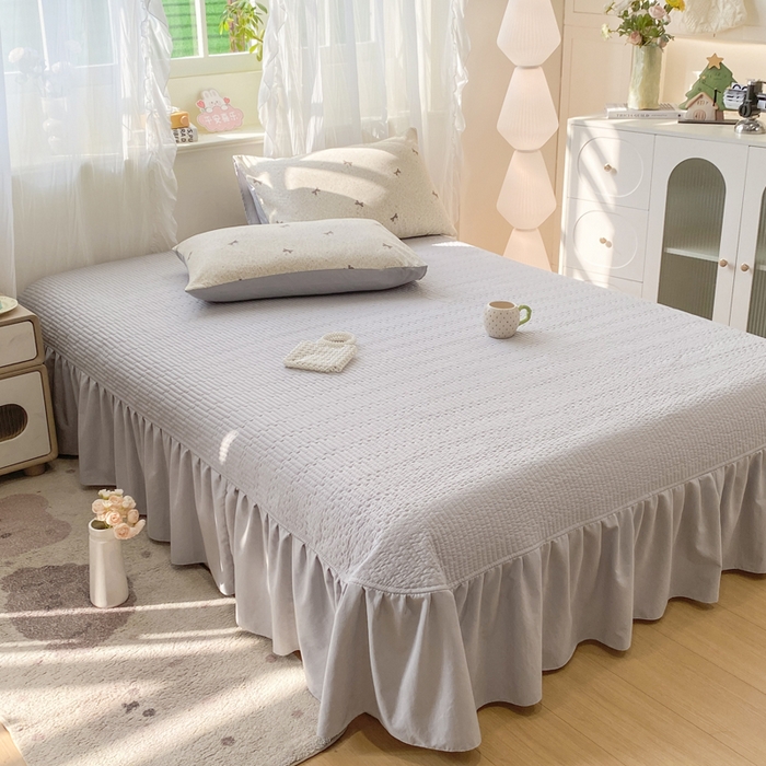 91家纺网 家纺一手货源 找家纺 优贝家纺 2026新款水洗棉古棉床盖四件套 初晴