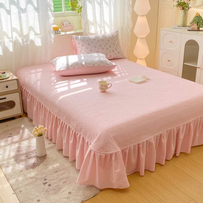 91家纺网 家纺一手货源 找家纺 优贝家纺 2026新款水洗棉古棉床盖四件套 花海