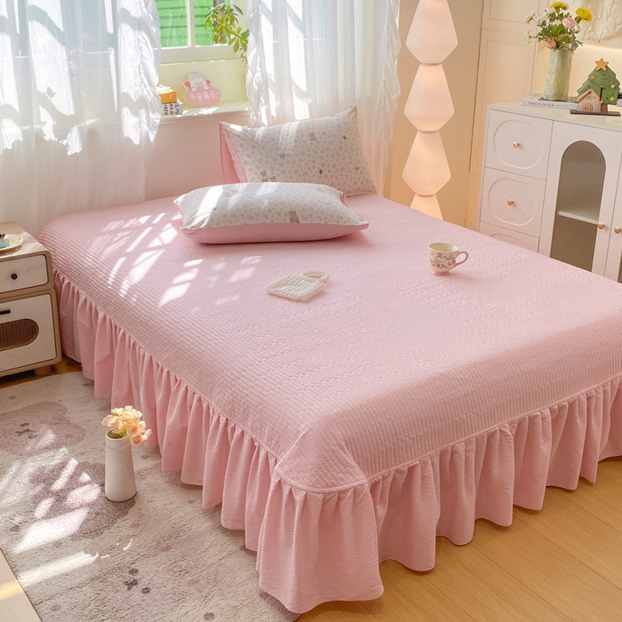 91家纺网 家纺一手货源 找家纺 优贝家纺 2026新款水洗棉古棉床盖四件套 甜心派