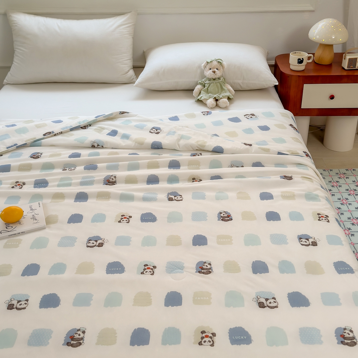 91家纺网 家纺一手货源 找家纺 雯雨家纺 2026新款A类凉感丝夏被夏凉被空调被 熊猫胖哒