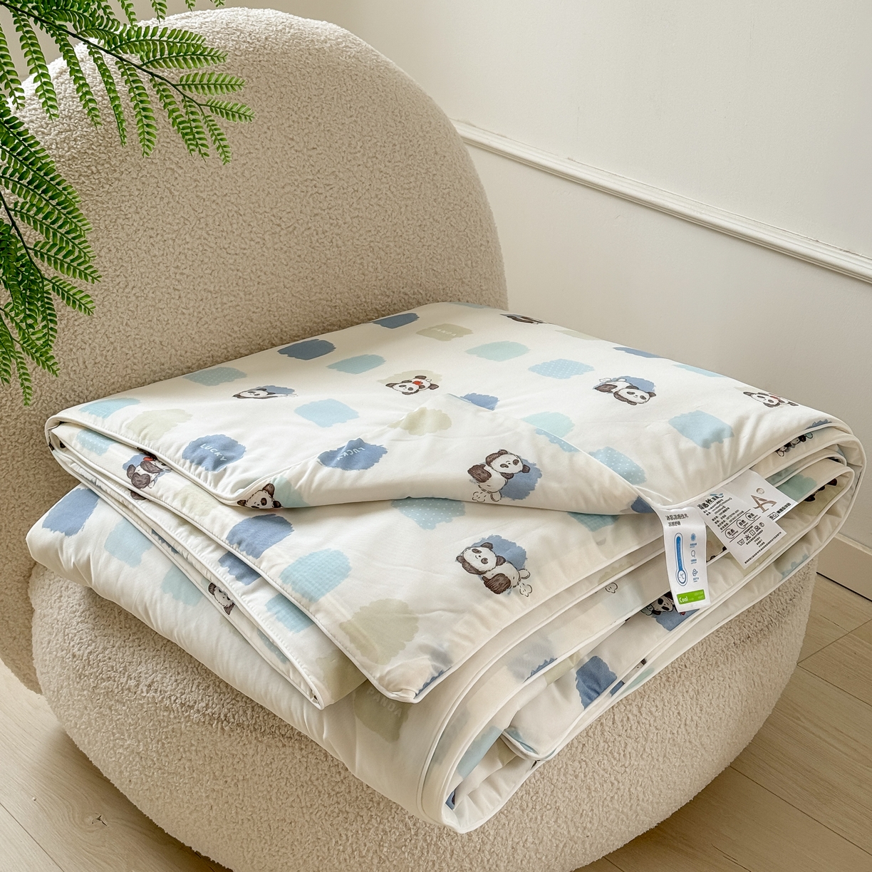 91家纺网 家纺一手货源 找家纺 雯雨家纺 2026新款A类凉感丝夏被夏凉被空调被 熊猫胖哒