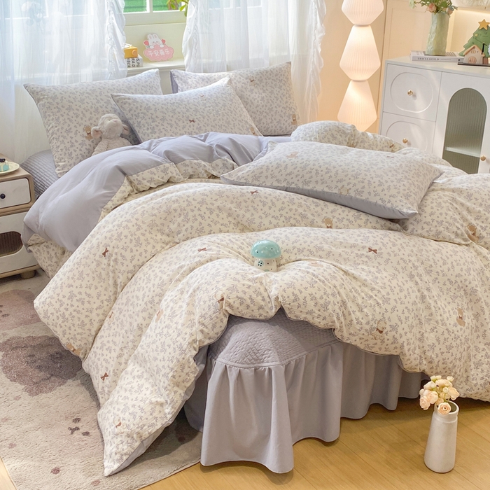 91家纺网 家纺一手货源 找家纺 优贝家纺 2026新款水洗棉古棉床盖四件套 星语