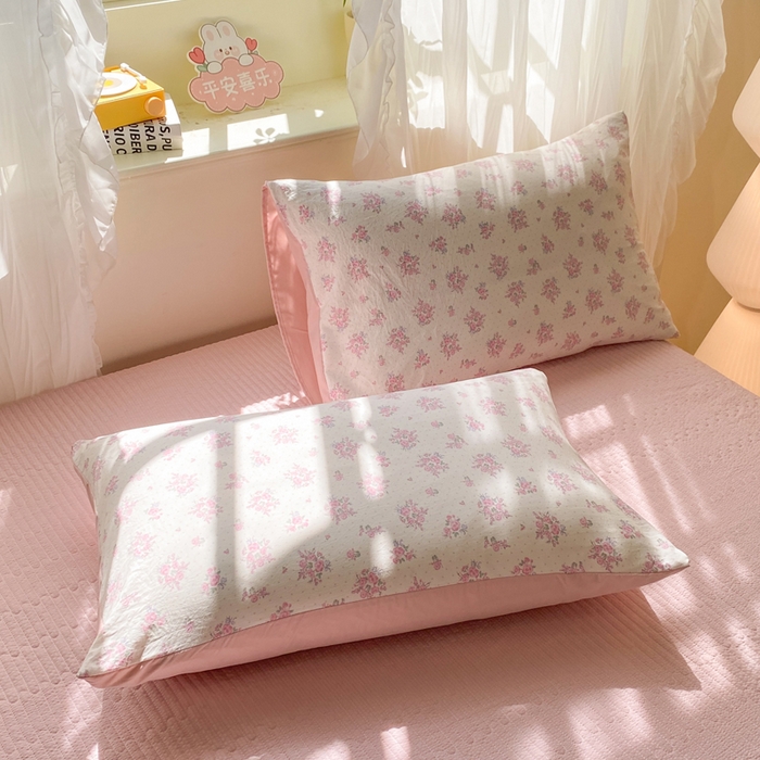 91家纺网 家纺一手货源 找家纺 优贝家纺 2026新款水洗棉古棉床盖四件套 花海