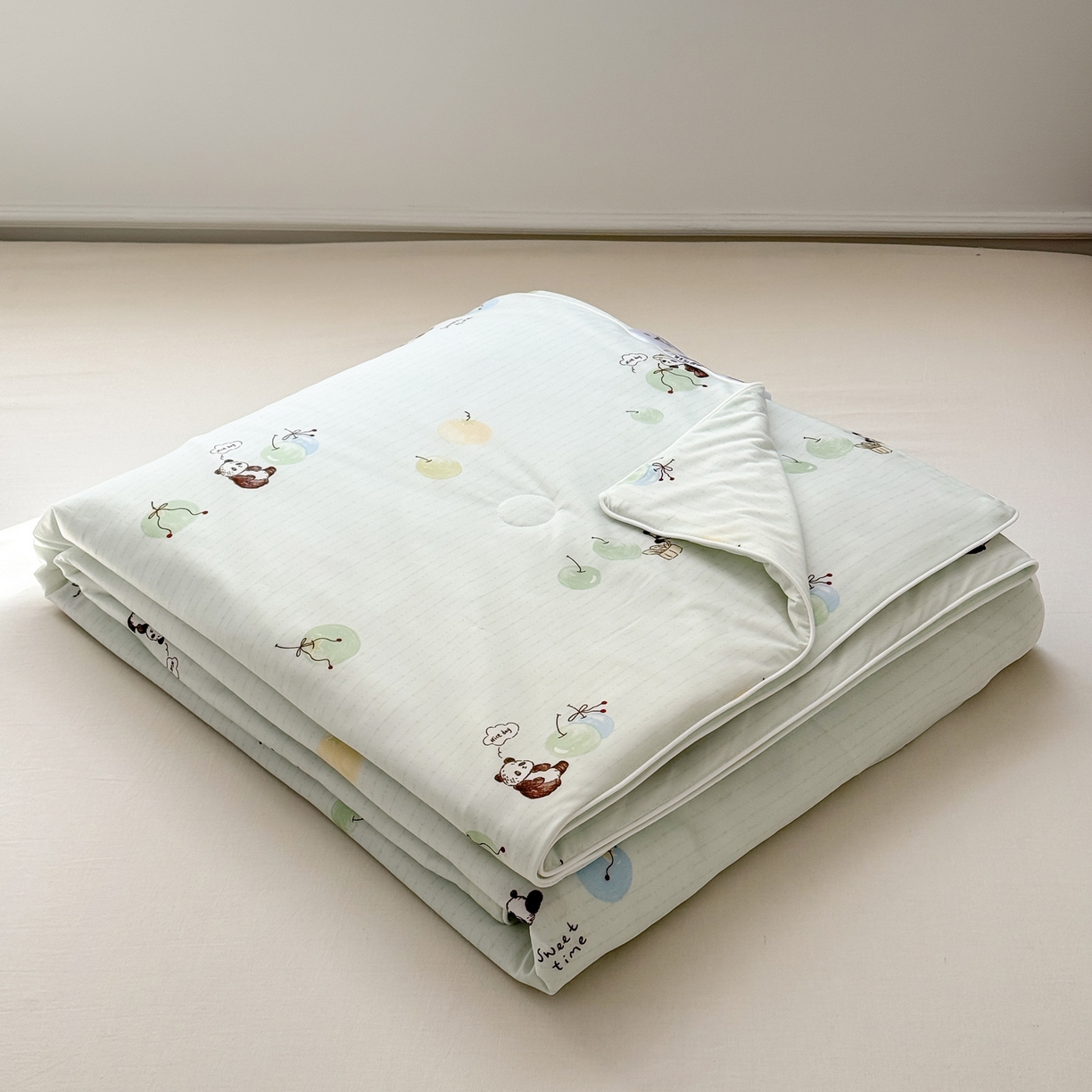 91家纺网 家纺一手货源 找家纺 雯雨家纺 2026新款A类凉感丝夏被夏凉被空调被 熊猫戏球