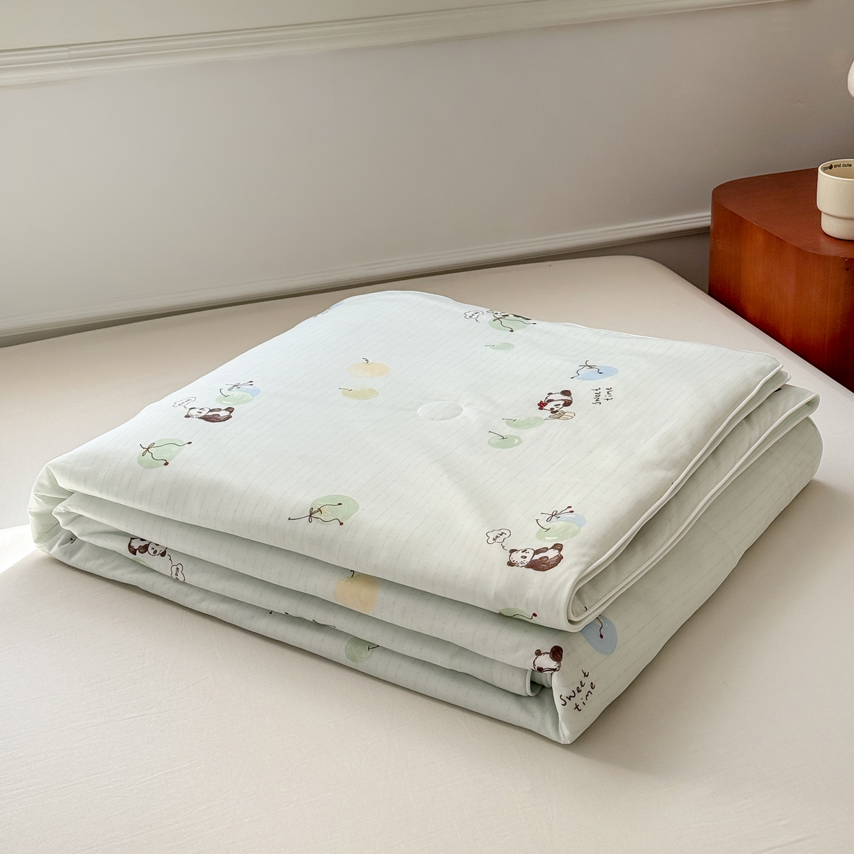 91家纺网 家纺一手货源 找家纺 雯雨家纺 2026新款A类凉感丝夏被夏凉被空调被 熊猫戏球