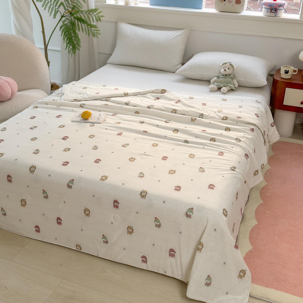 91家纺网 家纺一手货源 找家纺 雯雨家纺 2026新款A类凉感丝夏被夏凉被空调被 眼镜狗