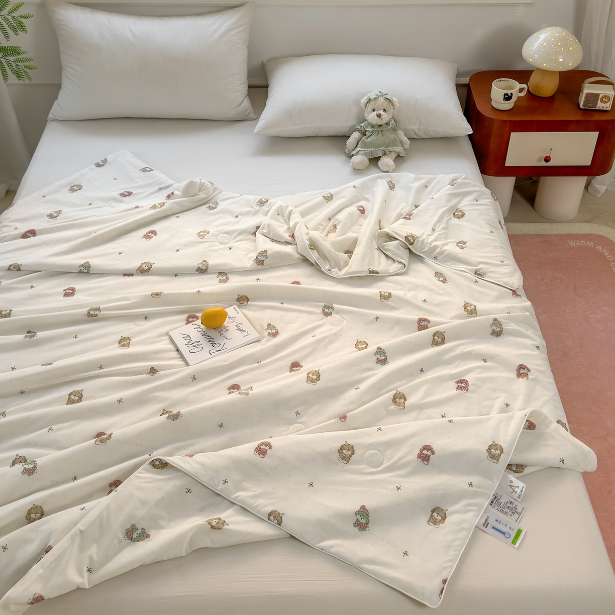 91家纺网 家纺一手货源 找家纺 雯雨家纺 2026新款A类凉感丝夏被夏凉被空调被 眼镜狗