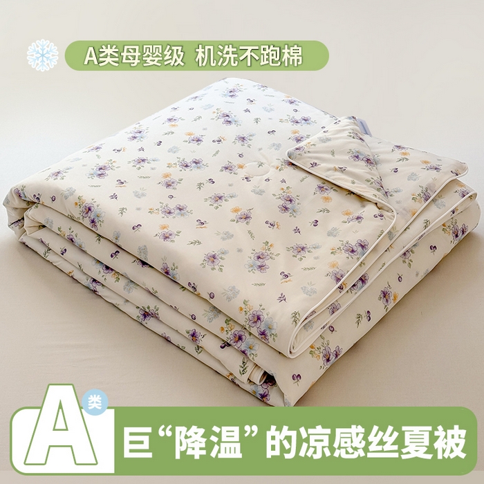 雯雨家纺 2026新款A类凉感丝夏被夏凉被空调被 紫雾蔷薇