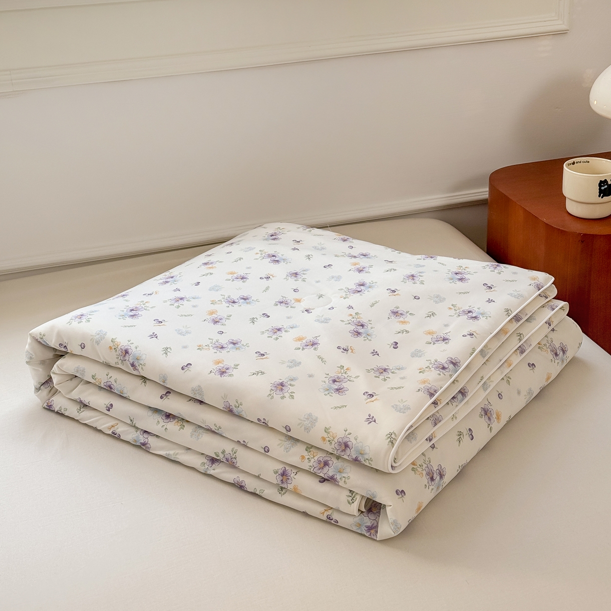 91家纺网 家纺一手货源 找家纺 雯雨家纺 2026新款A类凉感丝夏被夏凉被空调被 紫雾蔷薇