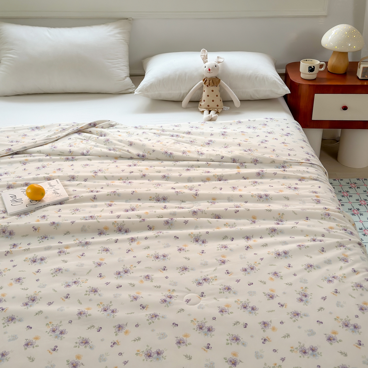 91家纺网 家纺一手货源 找家纺 雯雨家纺 2026新款A类凉感丝夏被夏凉被空调被 紫雾蔷薇