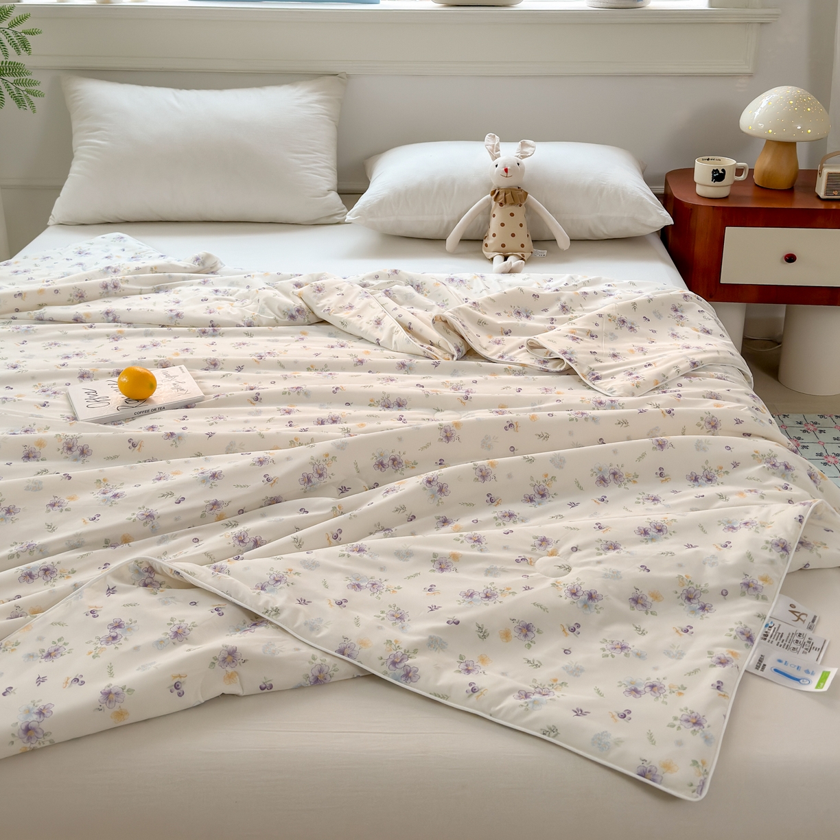 91家纺网 家纺一手货源 找家纺 雯雨家纺 2026新款A类凉感丝夏被夏凉被空调被 紫雾蔷薇