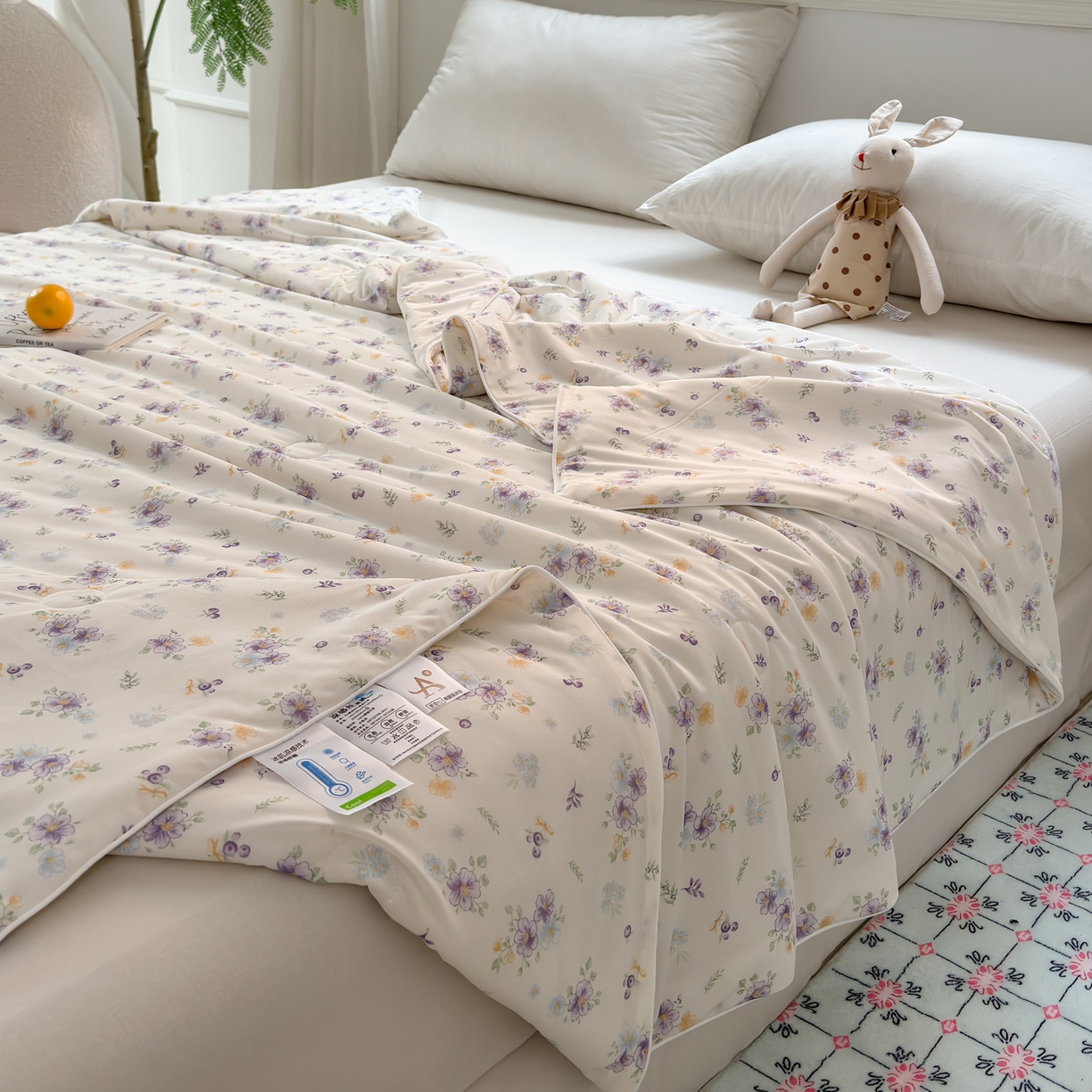 91家纺网 家纺一手货源 找家纺 雯雨家纺 2026新款A类凉感丝夏被夏凉被空调被 紫雾蔷薇