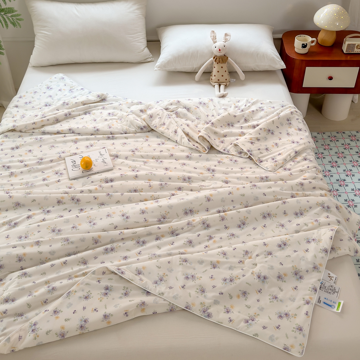 91家纺网 家纺一手货源 找家纺 雯雨家纺 2026新款A类凉感丝夏被夏凉被空调被 紫雾蔷薇