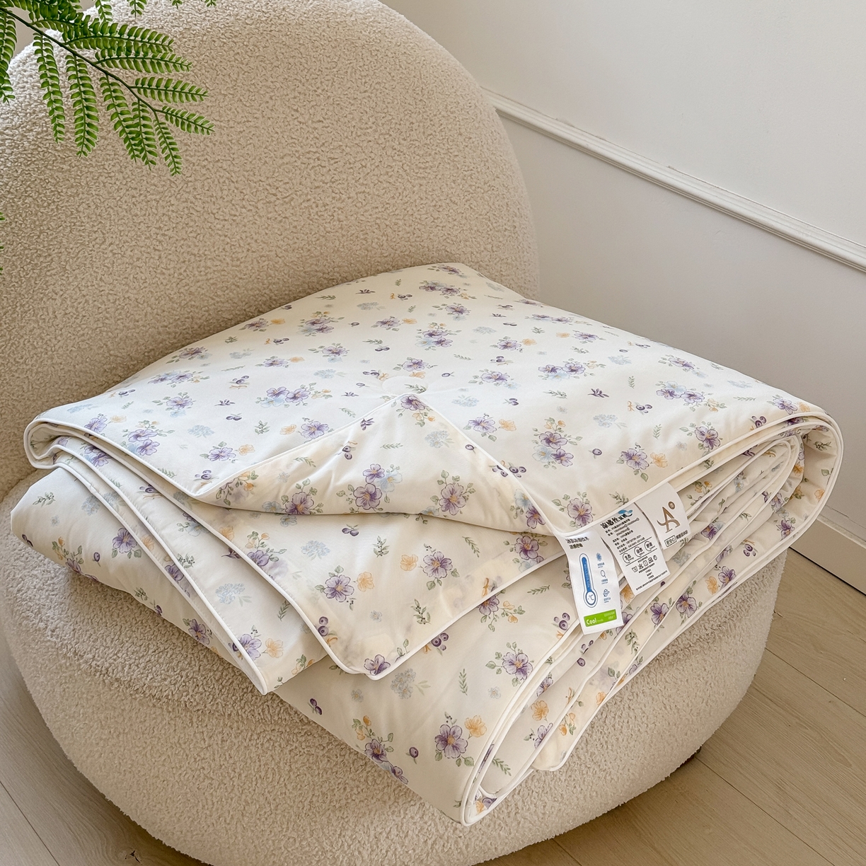 91家纺网 家纺一手货源 找家纺 雯雨家纺 2026新款A类凉感丝夏被夏凉被空调被 紫雾蔷薇