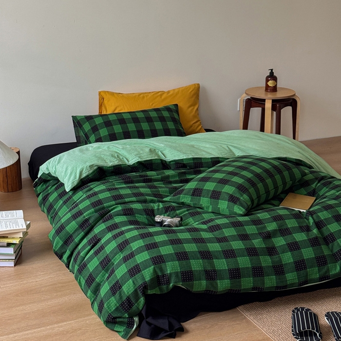 91家纺网 家纺一手货源 找家纺 （总）艾沁家纺 2026新款复古风全棉色织水洗提花四件套