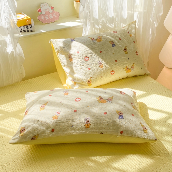 91家纺网 家纺一手货源 找家纺 优贝家纺 2026新款水洗棉古棉床盖四件套 星喵人