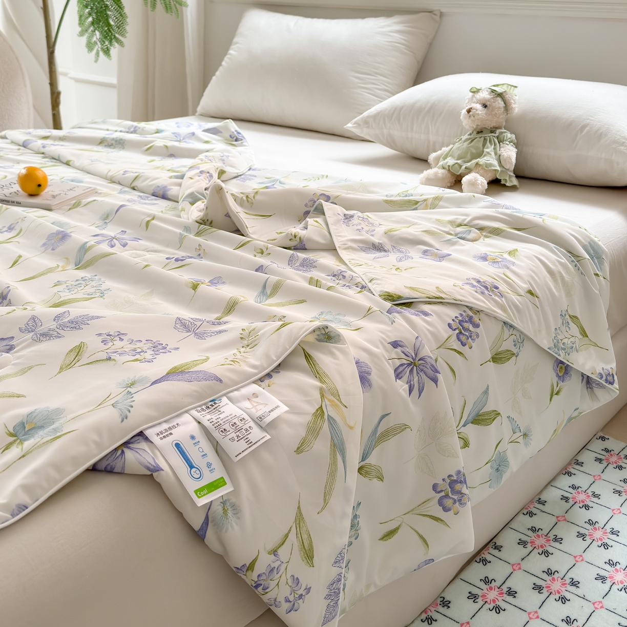 91家纺网 家纺一手货源 找家纺 雯雨家纺 2026新款A类凉感丝夏被夏凉被空调被 紫韵